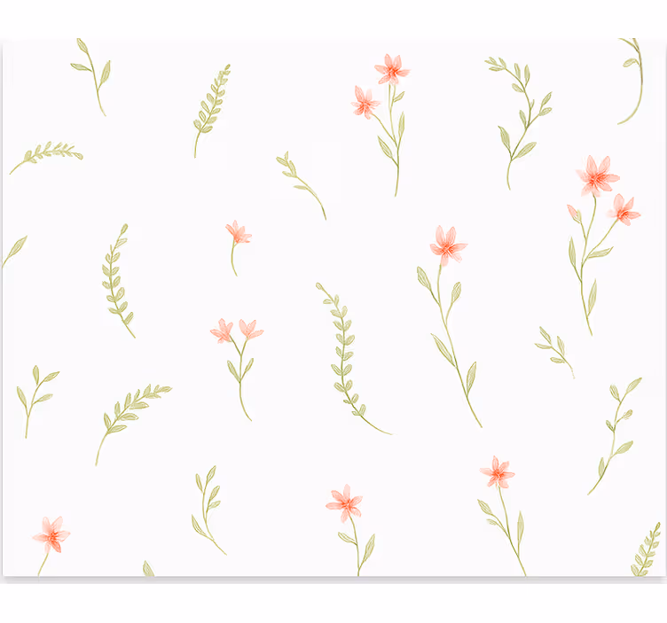 Papel de parede infantil flores de campo em tons pastéis - TenStickers