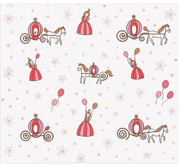 Papel de parede infantil princesa do conto de fadas - TenStickers