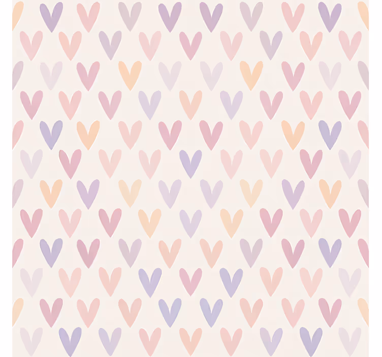 Papel de parede infanto juvenil padrão corações pastel - TenStickers
