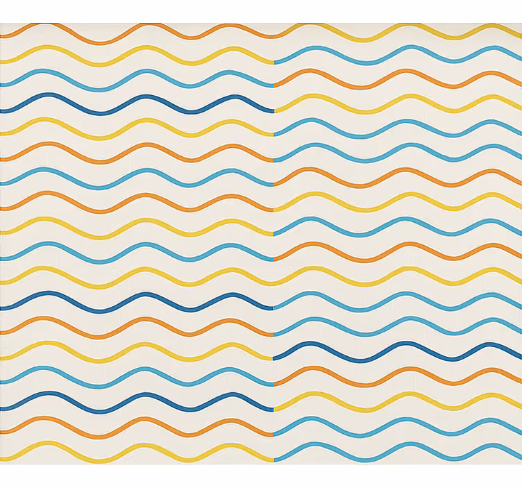 Papel de parede infanto juvenil linhas onduladas coloridas - TenStickers
