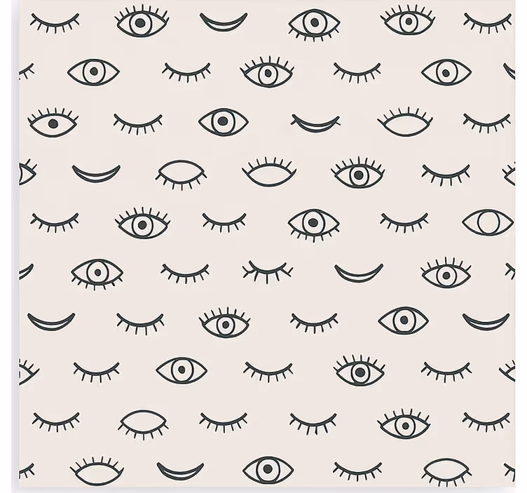 Papel de parede infanto juvenil padrão de olhos de cílios - TenStickers