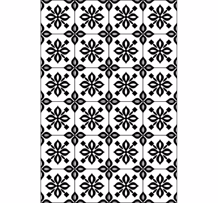 Papel de parede para sala mosaico preto e branco - TenStickers