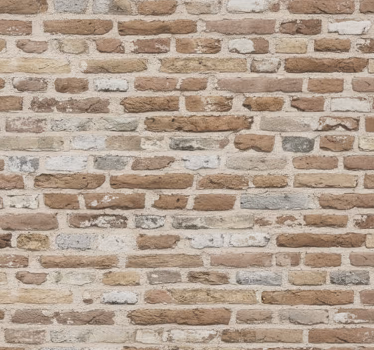 Papel de parede para sala tijolo rústico recuperado - TenStickers