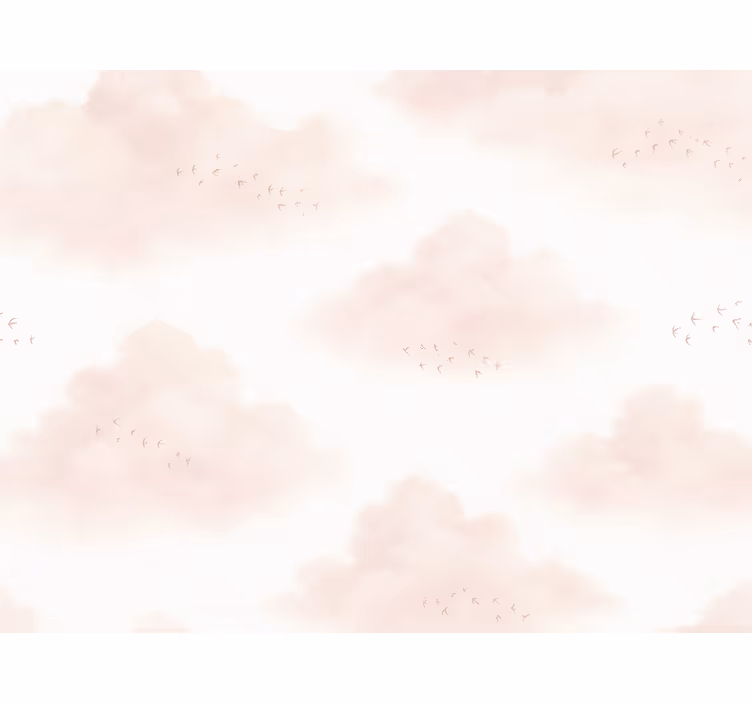 Papel de parede infantil nuvens cor-de-rosa - TenStickers