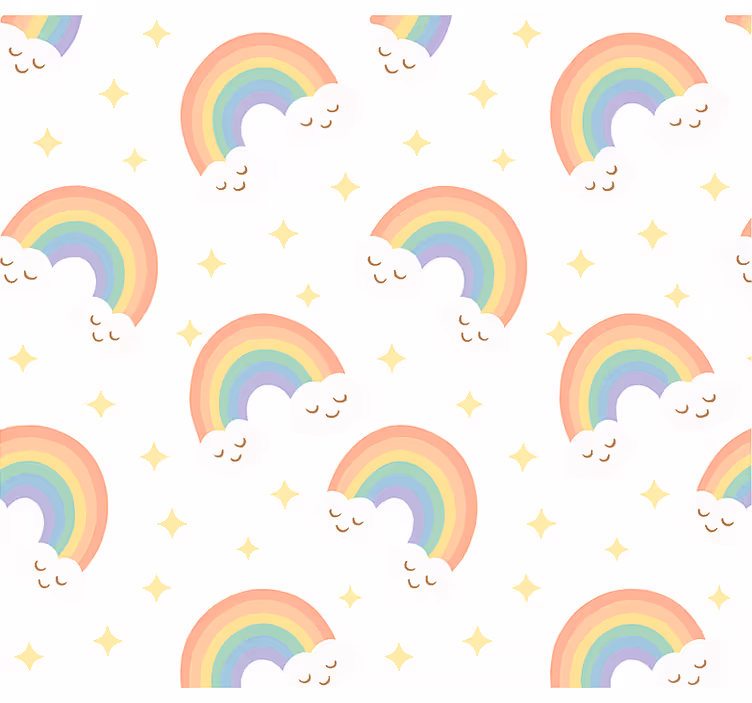 Papel de parede infantil arco-íris kids - TenStickers