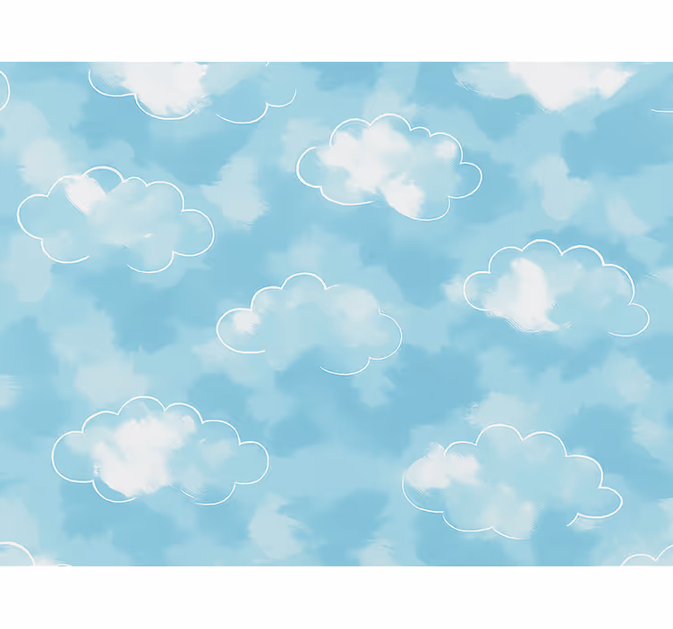 Papel de parede infantil nuvens macias para crianças - TenStickers