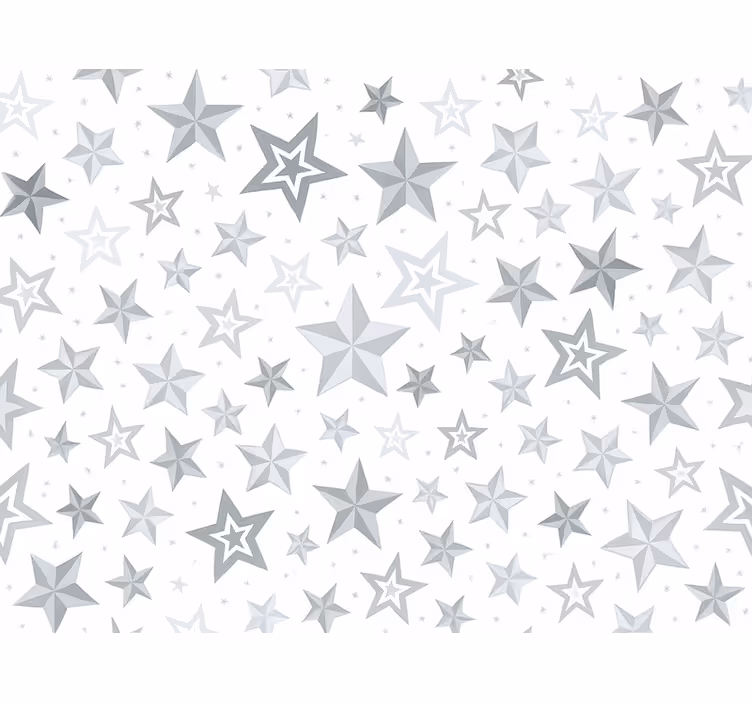 Papel de parede infantil com padrão de estrelas prateadas - TenStickers