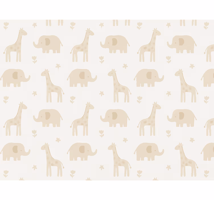 Papel de parede infantil com padrão listrado neutro - TenStickers
