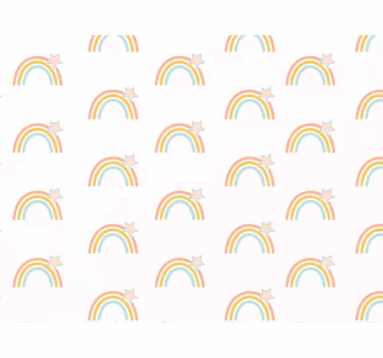 Papel de parede infantil padrão arco-íris simples - TenStickers