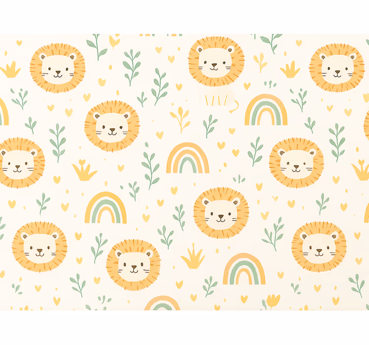 Papel de parede infantil arco-íris e leões - TenStickers
