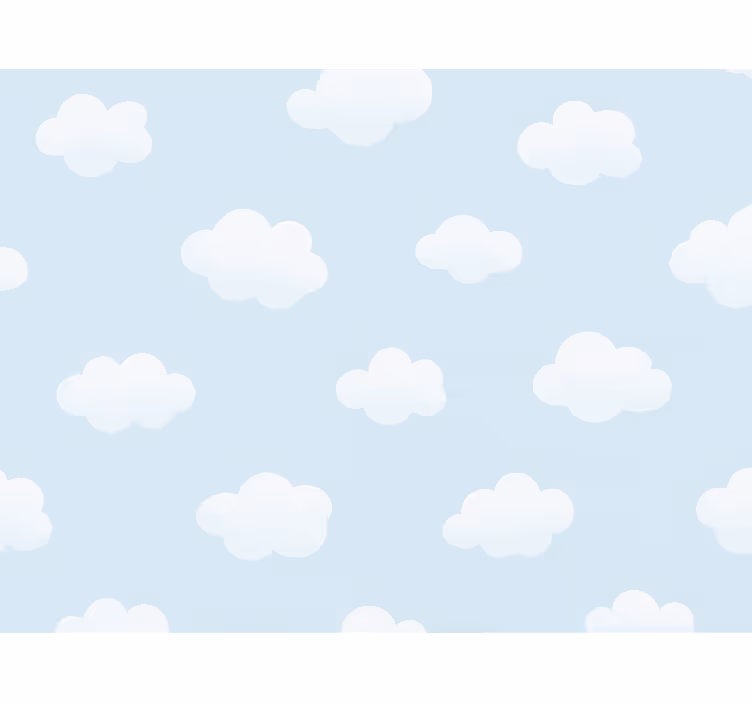 Papel de parede infantil padrão nuvens simples - TenStickers