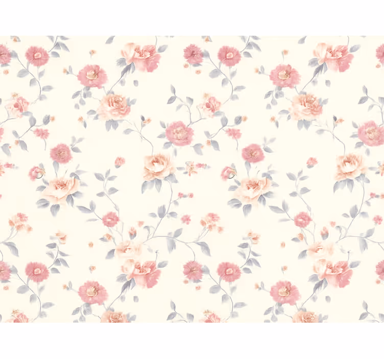 Papel de parede quarto de casal estampa floral têxtil - TenStickers
