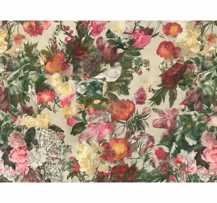 Papel de parede quarto de casal com design de flores vintage - TenStickers