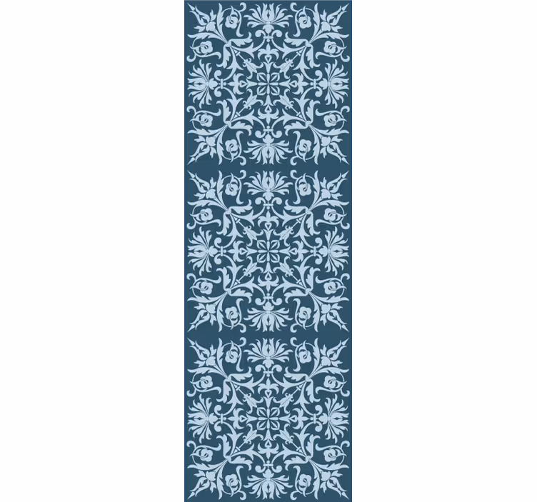 Papel de parede para quarto padrão floral azul provincial - TenStickers