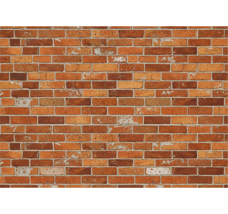 Papel de parede industrial design de tijolos laranja - TenStickers