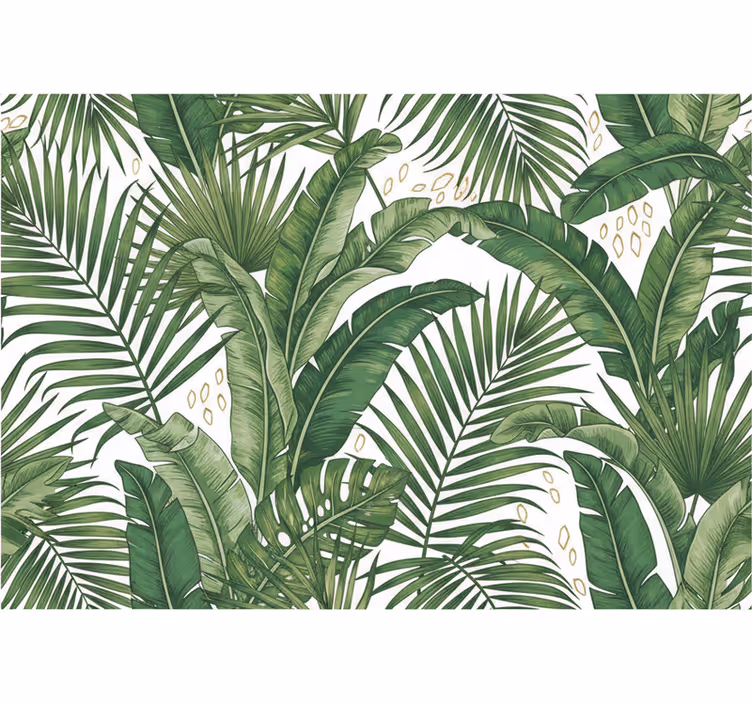 Papel de parede folhas folhas de palmeira relaxantes - TenStickers