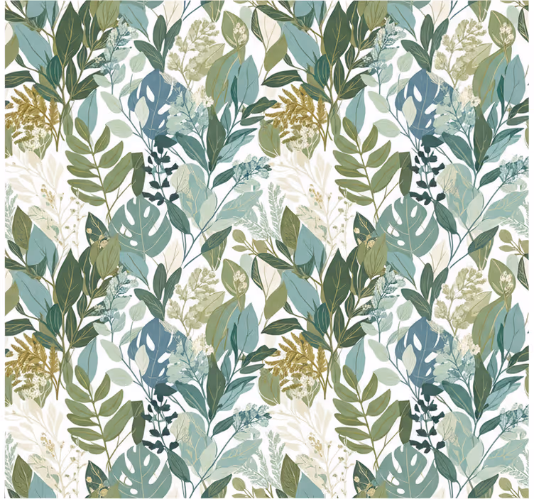 Papel de parede folhas verde botânico suave - TenStickers