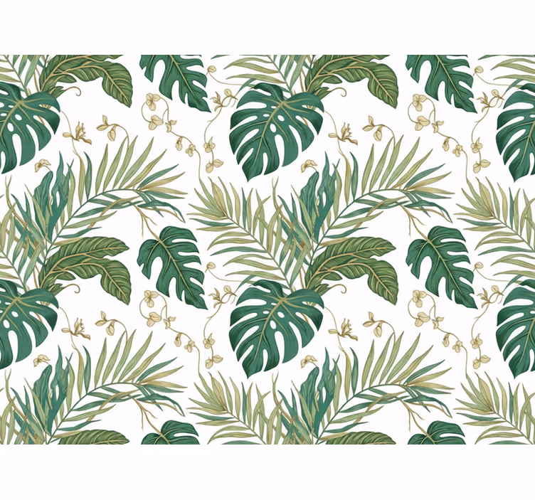 Papel de parede folhas folhas de selva luxuosas - TenStickers