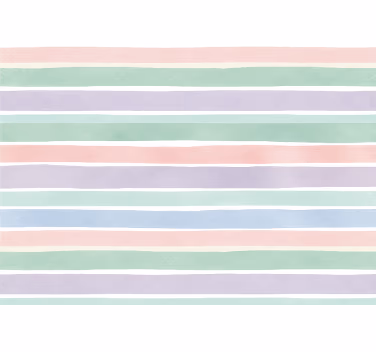 Papel de parede infantil listras em cores suaves - TenStickers