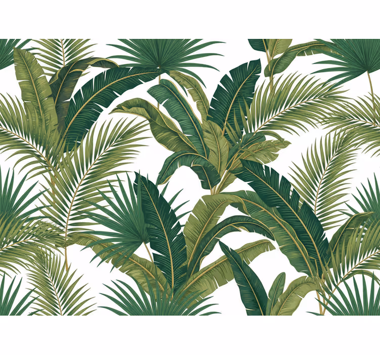 Papel de parede folhas palmeiras de luxo na selva - TenStickers