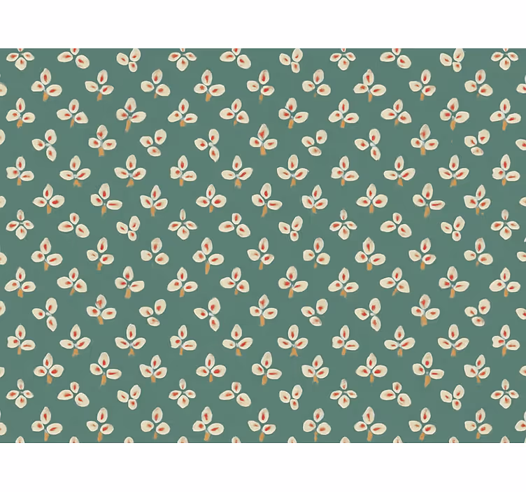 Papel de parede abstracto pétalas prensadas verde azulado - TenStickers