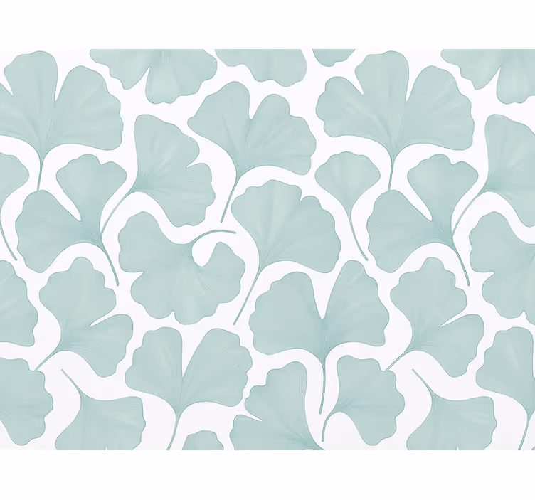 Papel de parede folhas ginkgo em azul suave - TenStickers
