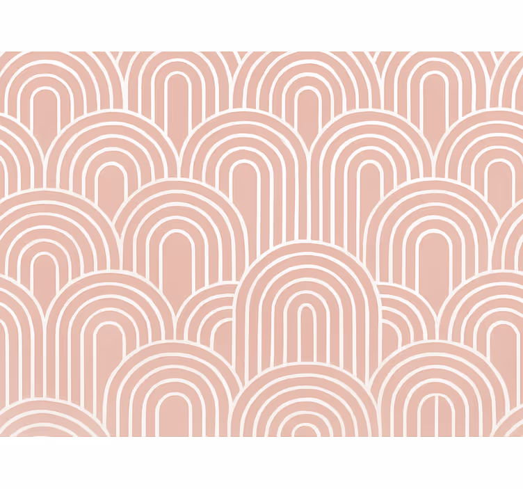 Papel de parede geométrico arcos retrô rosa escuro - TenStickers