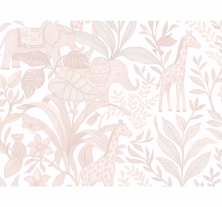 Papel de parede elefantes sonhos de safari rosa antigo - TenStickers