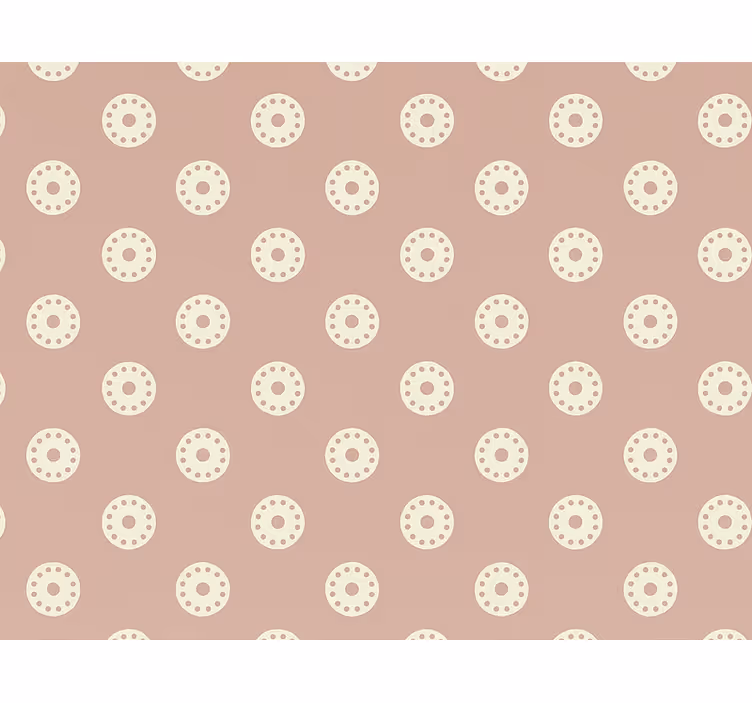 Papel de parede círculos e bolinhas medalhões rosados - TenStickers