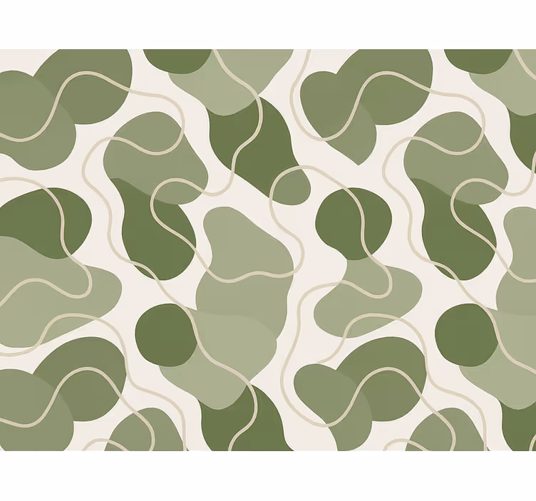 Papel de parede abstracto fluidez orgânica verde sujo - TenStickers