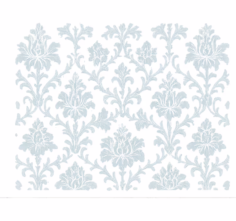 Papel de parede flores azul claro e leve damasco - TenStickers