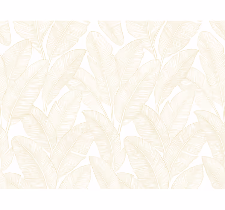 Papel de parede folhas folhas de bananeira branco quente - TenStickers