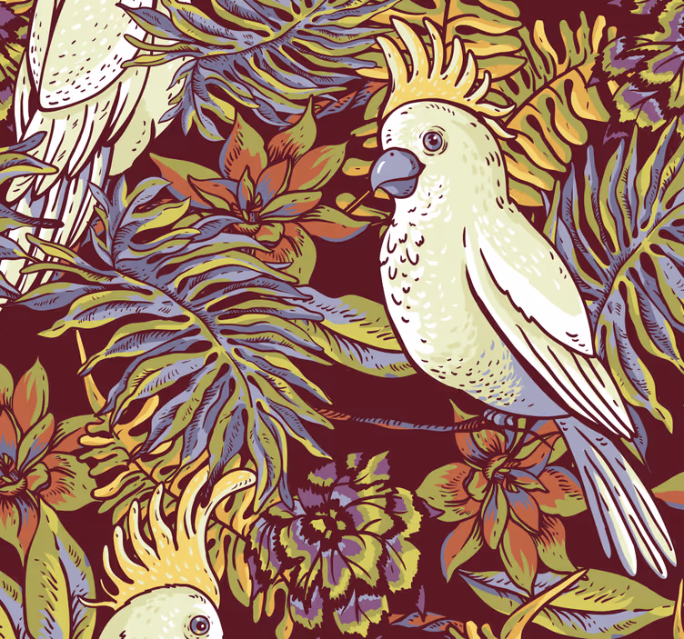 Papel de parede floral Catatua - TenStickers