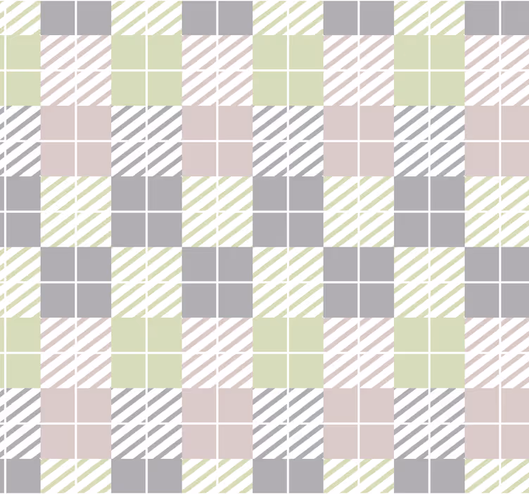 Padrão papel de parede estilo nórdico quadrados - TenStickers