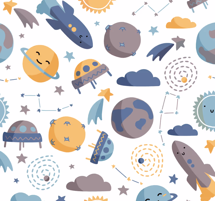 Papel de parede infantil do espaço sideral - TenStickers