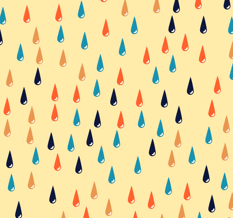 Papel de parede abstrato Pingos de chuva coloridos - TenStickers