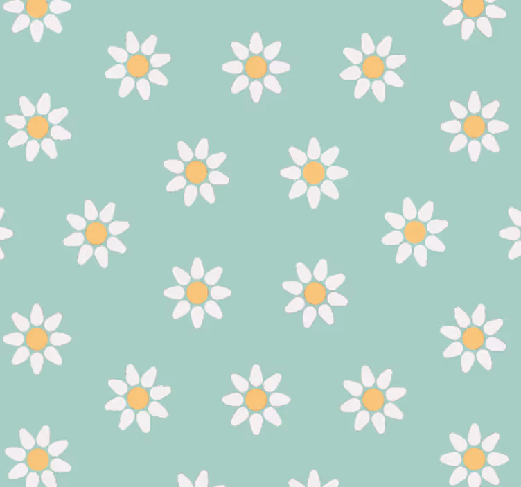 Papel de parede infantil padrão de margaridas - TenStickers