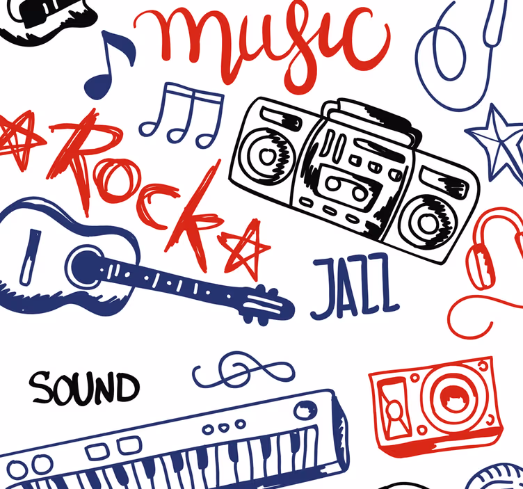 Papel de parede juvenil Instrumentos musicais - TenStickers