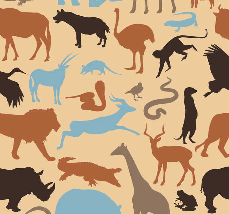 Papel de parede infantil Animais do safari - TenStickers