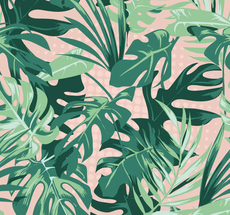 papel de parede natureza Folhas verdes diferentes - TenStickers