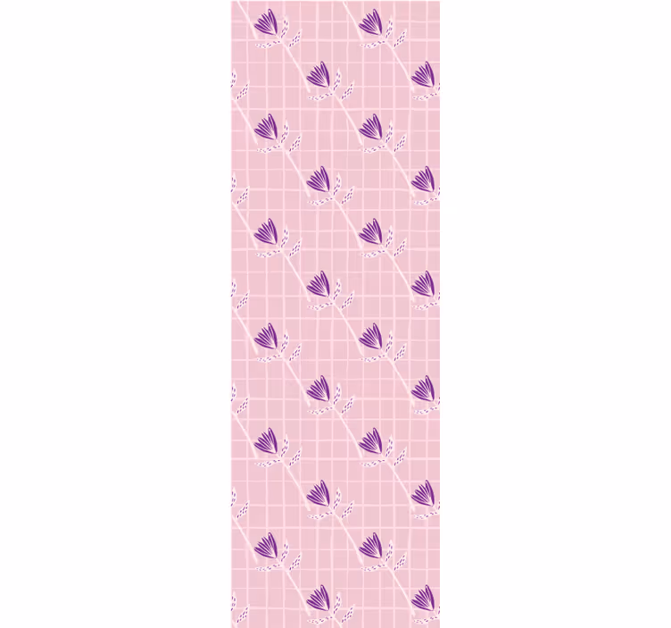 papel de parede floral Formas de flores roxas em quadrado - TenStickers