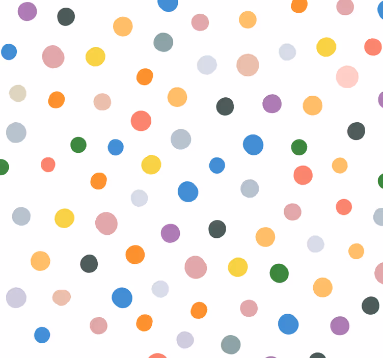 papel de parede círculos e bolinhas Pontos coloridos em branco - TenStickers