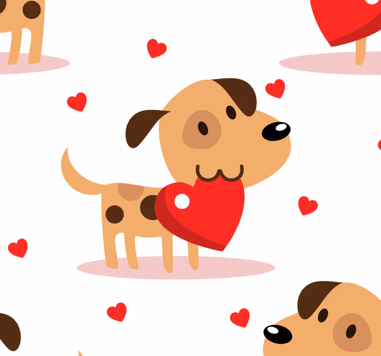 papel de parede de animais Cachorros vermelhos - TenStickers