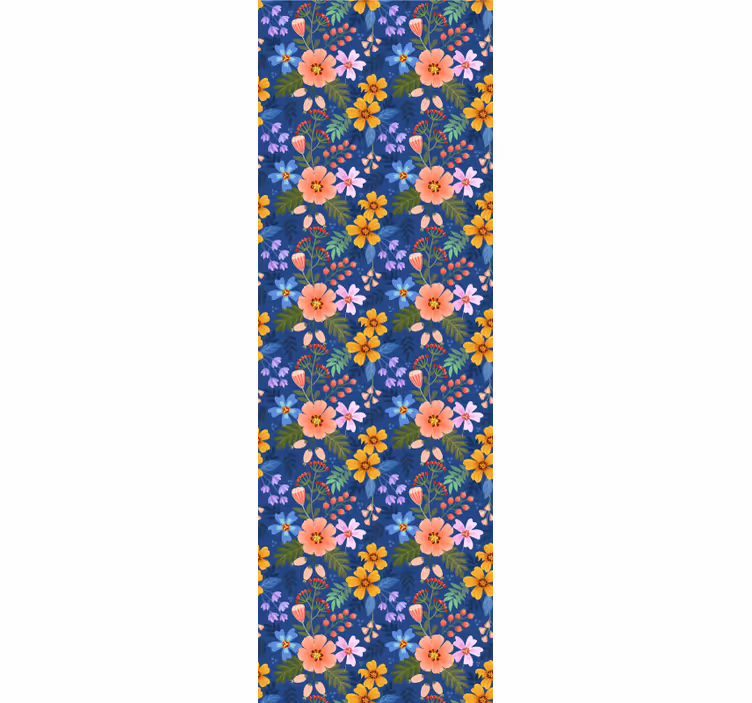 papel de parede flores padrão de buquê floral - TenStickers