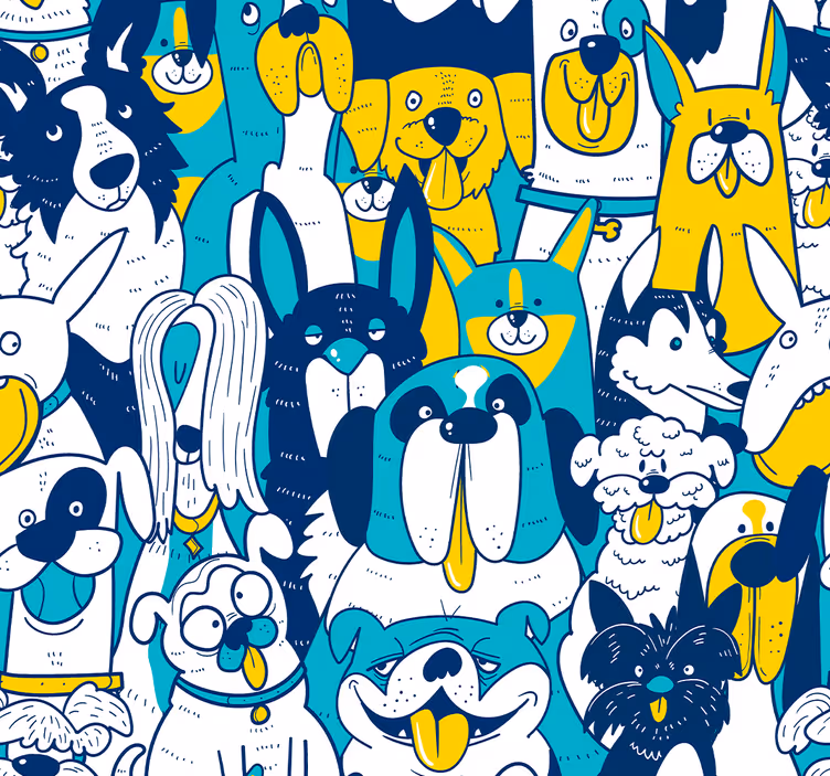 papel de parede de animais Patter sem costura de cão - TenStickers