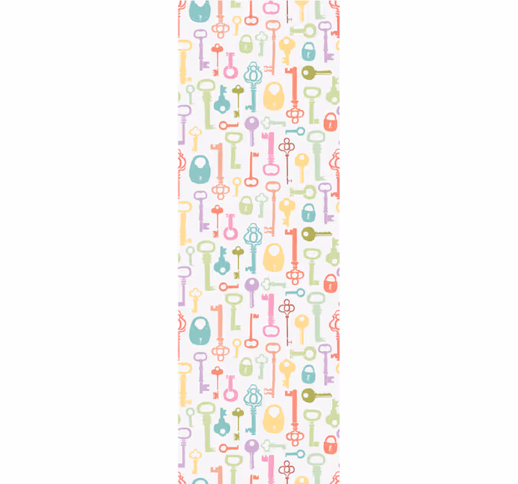papel de parede infanto juvenil motivo padrão chave - TenStickers