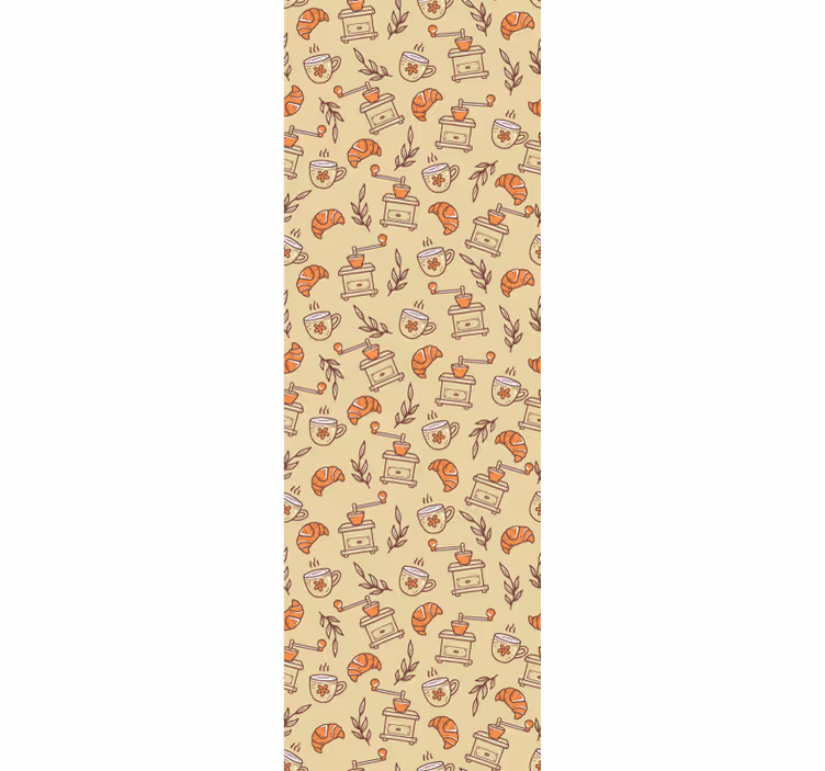 papel de parede moderno Desenho de café desenhado à mão - TenStickers