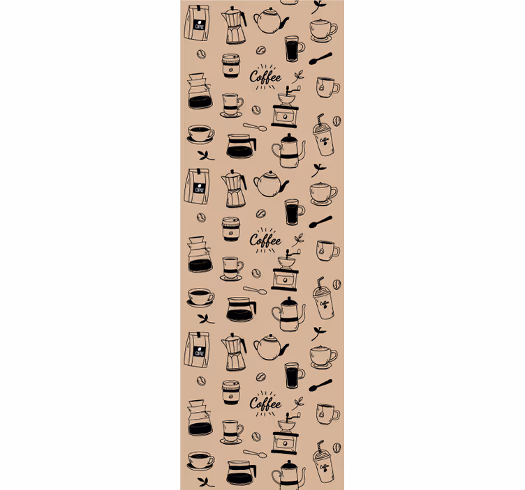 papel de parede para cozinha ícones de fazer café - TenStickers