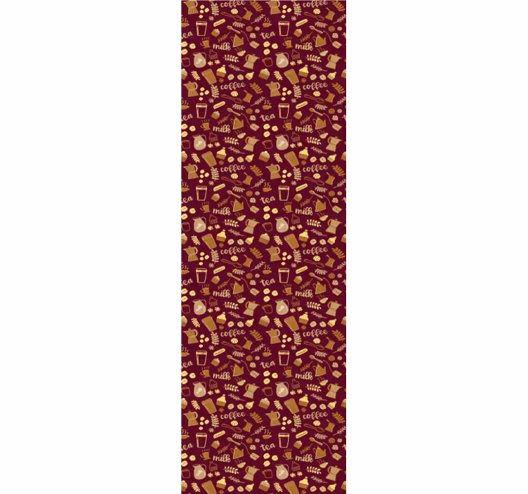 papel de parede para cozinha Texto de café e padrão de ícone - TenStickers