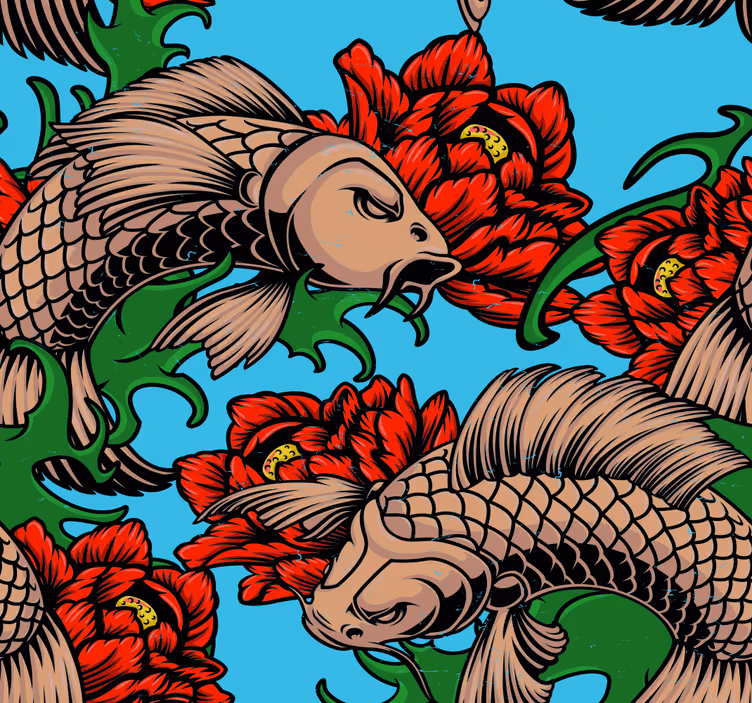 papel de parede de animais Peixe koi japonês - TenStickers